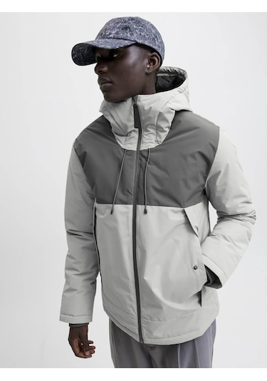 Jack & Jones Jcounion Light Padded Blocking Gri Erkek Mont 12285586 Gri