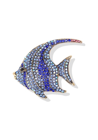 Kadınlar İçin Zarif Tropikal Balık Broş Büyük Sevimli Hayvan Broş Parti Ceket Takı Moda Aksesuarları