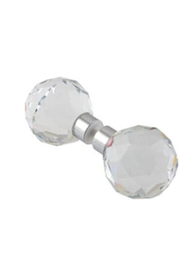 Cam Kristal Cam Kapı Kulp Delik Çapı 10mm Gümüş - Şeffaf