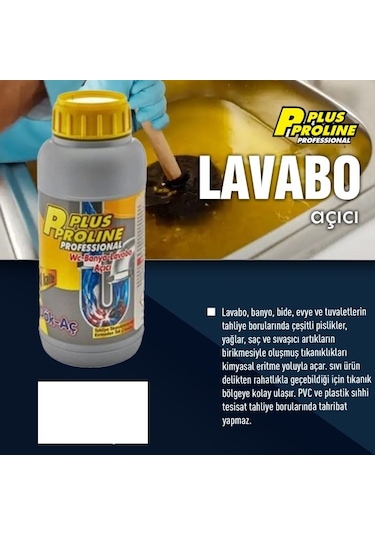 P-plus Proline Profesyonel Wc-banyo-lavabo Açıcı Dök Aç A Kalite 1900gr 1000ml