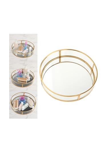 Suntek Banyo Için Makyaj Organizatör Masa Depolama Tepsi Temizle Altın A Altın