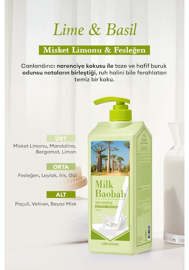 Yıpranmış Saçları Onaran Yoğun Nemlendirici Şampuan Mılk Baobab Original Shampoo Lime & Basil