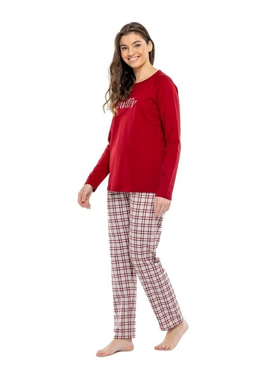 Ciciten Mod Collection Sıfır Yaka Kareli Bayan Pijama Takım 001