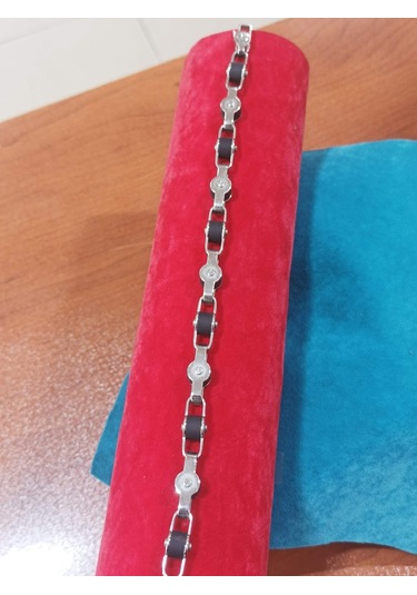 Firuze Gümüş Spor Takı Tasarımı Çelik Bileklik F16001001