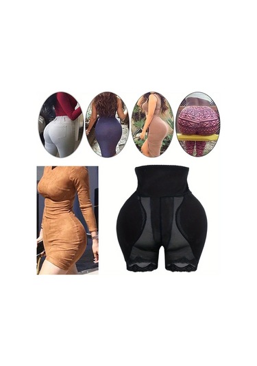 Elmpaly Siyah L Yüksek Bel Şekillendirici Şort Kadın Kalça Destekli İç Çamaşırı Siyah