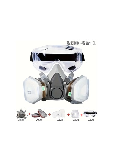 Willowhaven 6200 Full Face Gaz Maskesi 2 Ekstra Filtre Ve Maske İle 6200-8in1 Endüstriyel Toz Koruma