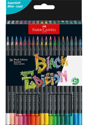 Faber-Castell Renkli kalemler Blackwood, Black Edition, 36'lı kutu