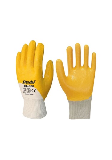 Beybi Pamuk Nitril PMK KN350 10 Beden Eldiven 12li Paket EN388 (2111X)