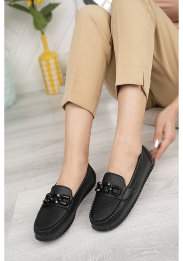 Khayt Fancy Casual Günlük Kadın Babet Ayakkabı Siyah