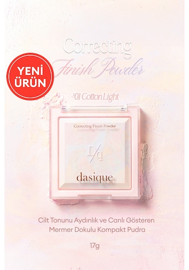 Dasique Ton Eşitleyici & Sabitleyici Fırınlanmış Pudra Correcting Finish Powder 01 Cotton Light