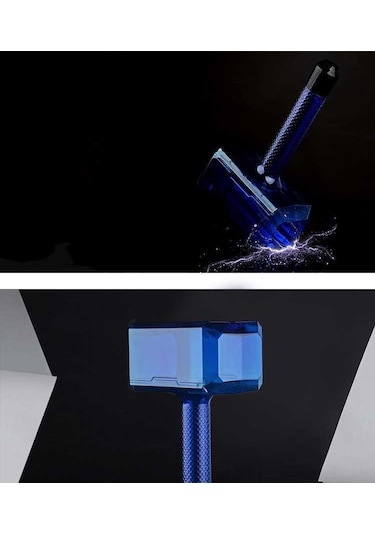 Vkemall Mavi 1.7l Petg Plastik Çekiç Şekilli Su Şişesi - Spor, Egzersiz, Seyahat İçin Dayanıklı Ve Taşınabilir Büyük Kapasiteli Su Deposu