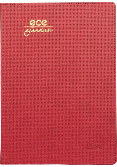 Ece Ajandası Çeşme 2026 Kırmızı - Haftalık 110 Gr. İthal Kağıt Sert Kapak 19,5x28 Kırmızı