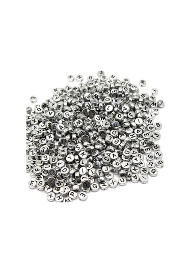 Harf Boncuk Elips Gümüş 6 Mm 250 Gr
