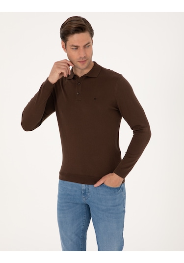 Pierre Cardin Erkek Kahverengi Kazak /triko 50314189-vr029 Kahverengi