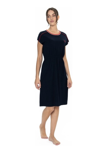 U.s. Polo Assn. 20008 Kadın Lacıvert Kısa Kollu Belden Büzgülü Gecelik Lacivert