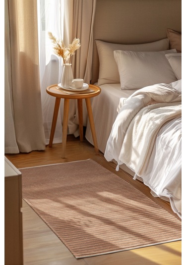 Lidya Hardal/bakır Kaymaz Tabanlı Pamuk Dokuma Kilim, Yıkanabilir, Antialerjik, Kadifemsi Yapı Hardal