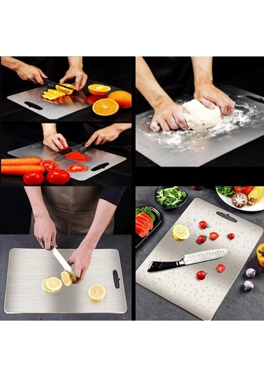 1 Adet Paslanmaz Çelik Ağır Kesme Tahtası Doğrama Tahtası Ev Mutfak Aracı İçin 24 15cm