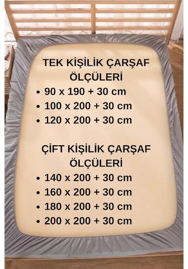 Lila Moon Çift Kişilik Antrasit Penye Çarşaf Antrasit