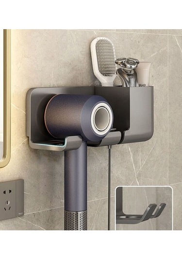 Wondernest Saç Kurutma Rafı, Duvara Monte Makinesi Lichen Kurutucu Siyah