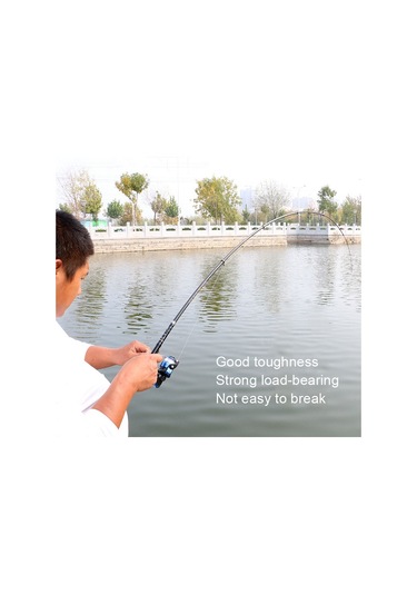 Zhanlangwang Karbon Atma Çubuğu Mini Kısa Kaya Olta Kamışı, Uzunluk: 3.6m Siyah Siyah