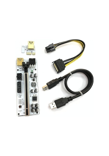 Zauss Riser V010-X 8 Kapasitörlü Yükseltici PCI-E X1 to X16 Mining