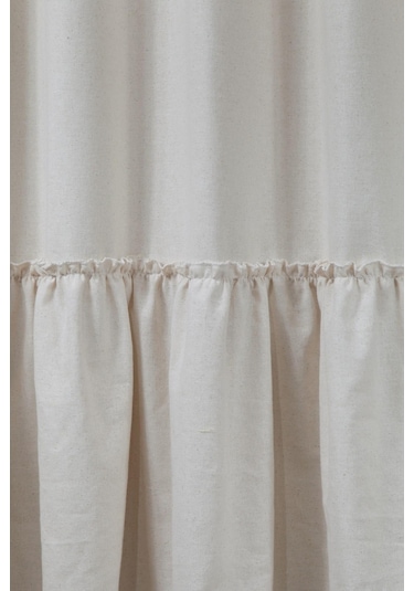 Naturel Bohem French Stil Fırfırlı Perde Krem