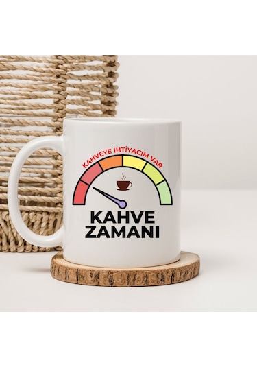 Kahve Zamanı Kupa Bardak Beyaz