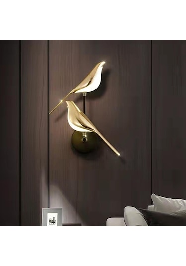 Suntek Aplik Duvar Lambası Başucu İki-kuş-sıcak-ışık Siyah