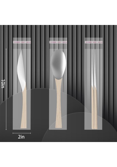 Leezsing 100 Adet 5x25 Cm Şeffaf Opp Longluğun, Otomatik Yapışkan Kenar, İnce Paketleme Torbaları Şeffaf