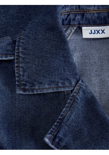 Jack & Jones Kadın Kısa Denim Trençkot - Carlie - 12269054 Medium Blue Denim Çok Renkli