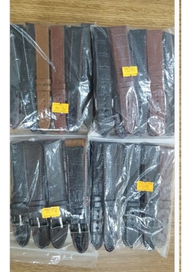 Siyah Düz Gerçek Deri Saat Kordonu Kayışı 24 Mm