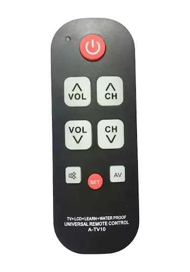A-tv10 Yaşlılar İçin Tv Uzaktan Kumandası Evrensel Kontrol Cihazı Basit Su Geçirmez
