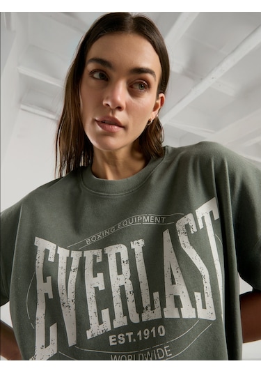 Everlast Authentic Boxing Wmn Oversize Haki Kadın Tişört Haki