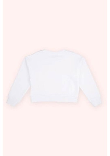 Panço Baskı Detaylı Beyaz Kız Çocuk Sweatshirt 2511gk08009 BEYAZ