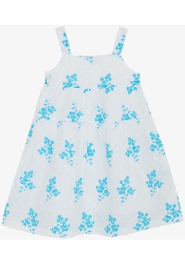 Escabel Kız Çocuk Elbise Çiçek Desenli 1.5-5 Yaş, Beyaz-beyaz Beyaz