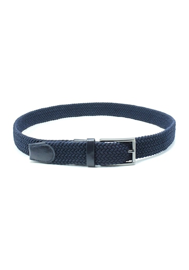 Ikil Elastik Örgü Kemer 3,5cm Siyah Ve Lacivert Lastik Kemer Unisex 2 Adet Siyah-lacivert