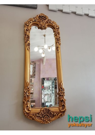 Klasik Model Altın Renk Varaklı Boy Aynası Altın