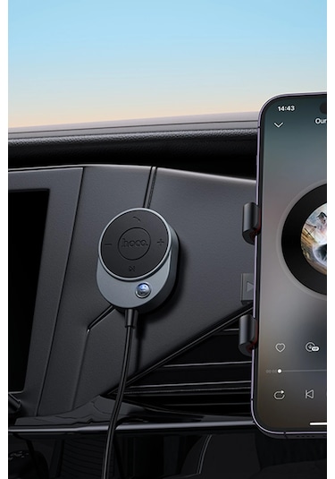 Hoco. E150 Tak Çalıştır Aux Bluetooth Ses Dönüştürücü - Gri