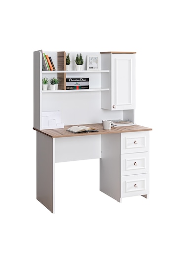 Setaymobilya Bilgisayar Masası, Bahar Üniteli Çalışma Masası Beyaz