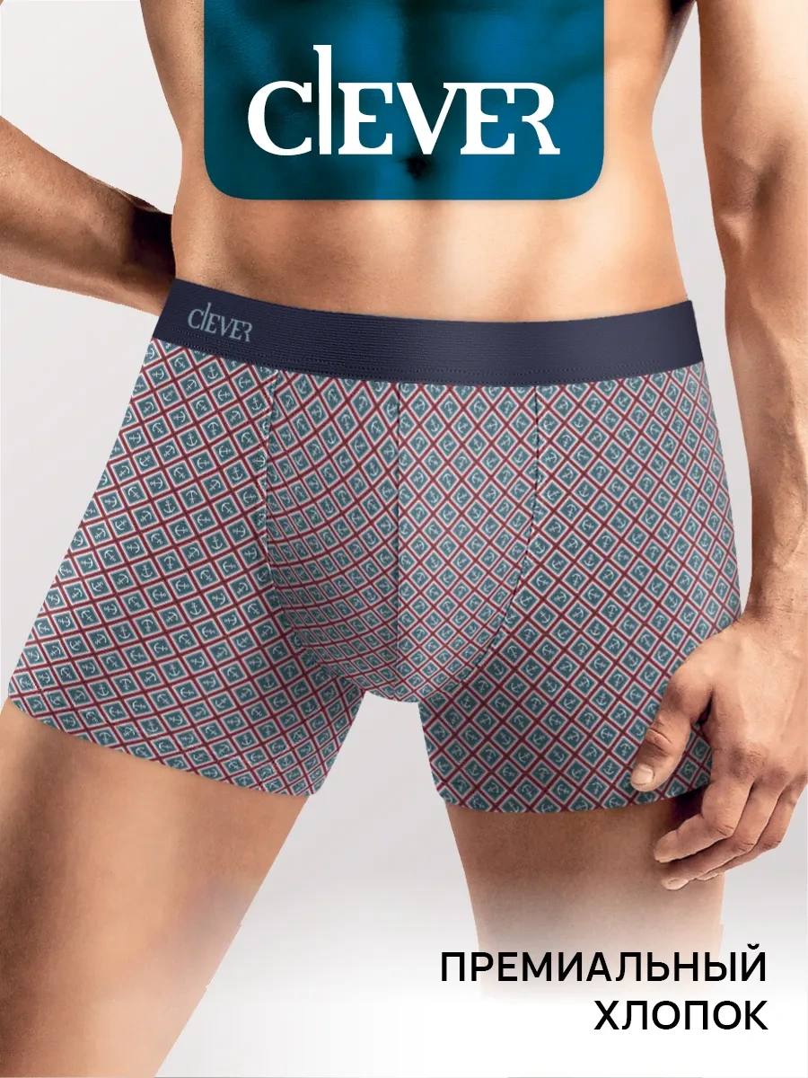 Clever Wear Desenli Boks Külotları 448981106 Mavi