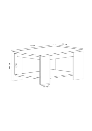 Lina Orta Sehpa Modern Minimal Tasarım Antik Ceviz