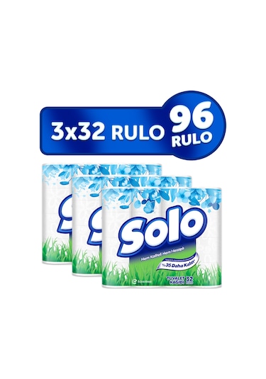 Solo Ultra Dayanıklı Tuvalet Kağıdı 96 Rulo (3 x 32)