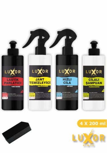 Luxor Kimya 200ml 4'lü Oto Bakım Seti Oto Yıkama Seti