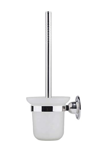 Teltree Duvar Takılı Paslanmaz Çelik Tuvalet Fırçası, Kaymaz Tutamaklı Beyaz Tutucu İle Verimli Banyo Temizliği Beyaz