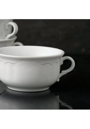 Güral Porselen Venedik 4 Parça Kulplu Çorba Kasesi 12 CM