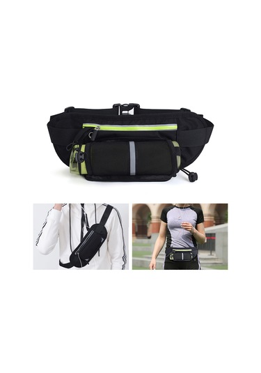 Geeksen Koşu Ve Spor İçin Hafif Su Şişeli Bel Çantası - Portakal Renk Çok Renkli