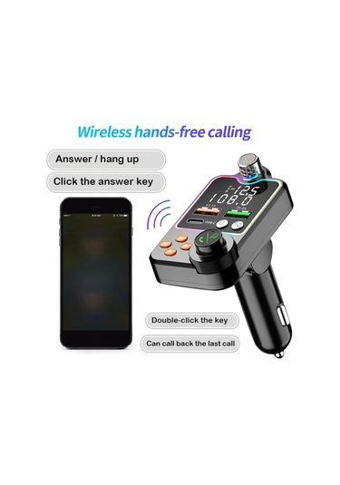 Homyl Araba Bluetooth Için Fm Verici Kullanımı Kolay 11x7x5cm