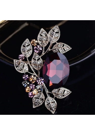 Üst Düzey Zarif Renkli Içi Boş Yaprak Broş Palto Kardigan Takım Pim Broş C6-4-8358 C6-4-8358 Çok Renkli