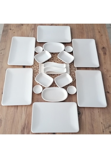 Keramika Takım Kahvaltı 19 Parça 6 Kişilik Mat Krem Sierra Krem