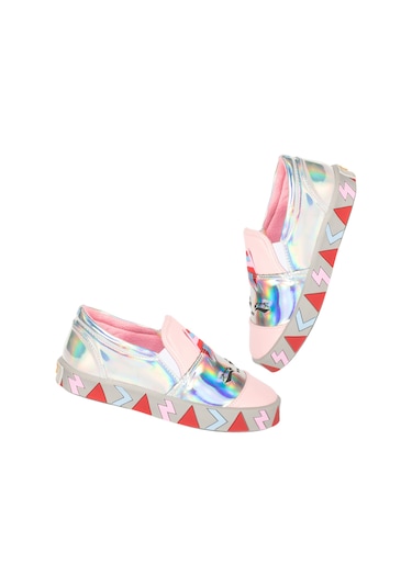 Unique Kısa Hologram Ortopedik Kız Çocuk Sneakers Gri